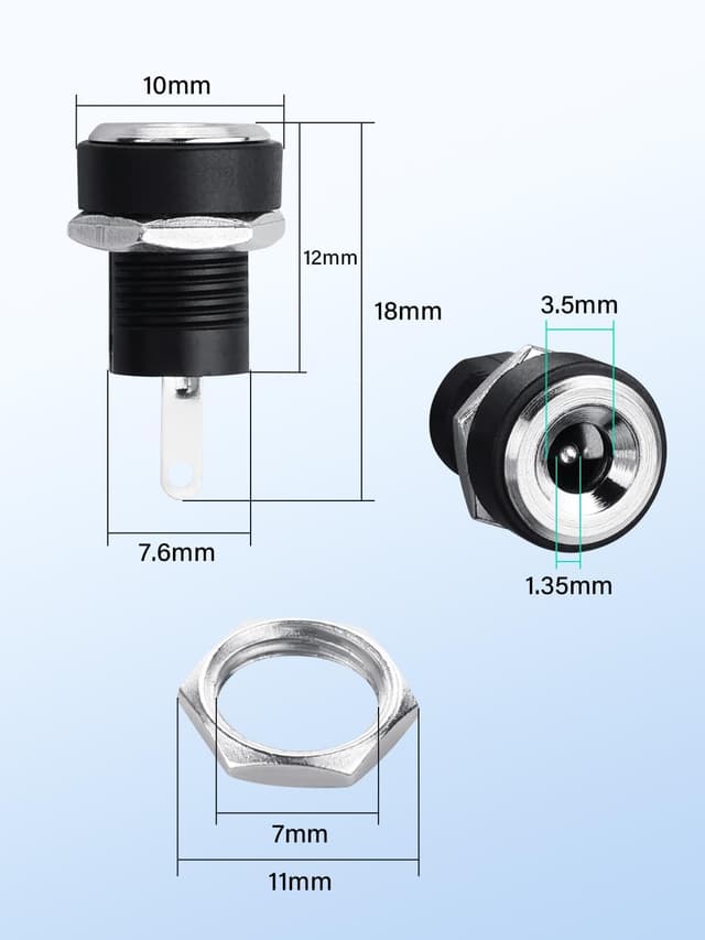 Thumbnail 5 de DC 3.5mm power jack connector 2-pin