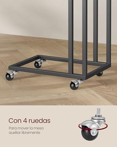 Thumbnail 3 de VASAGLE LNT050B56 Mesa Auxiliar Moderna con Ruedas 🛋