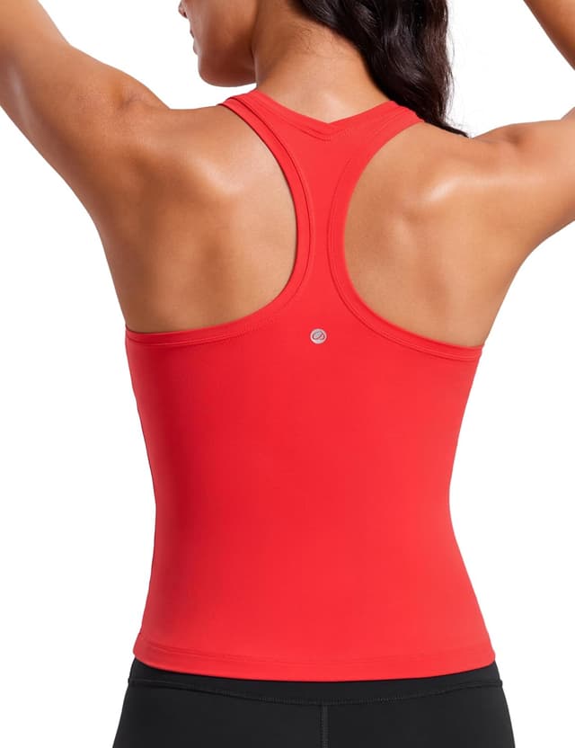 Detalle de CRZ YOGA Butterluxe racerback gym vest top for women (scoop neck, no built-in bra)