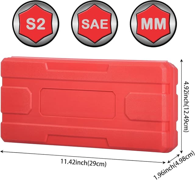 Detalle de Master Hex Bit Socket Set (32-Piece) — Allen Socket Set with 1/4", 3/8" & 1/2" Hex Drive Sockets (SAE & Metric)