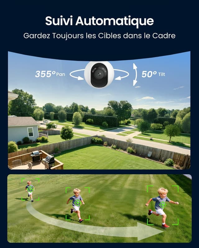 Detalle de Reolink Caméra Extérieure PTZ 4K E1 Outdoor S — suivi automatique, rotation 355° et vision nocturne couleur