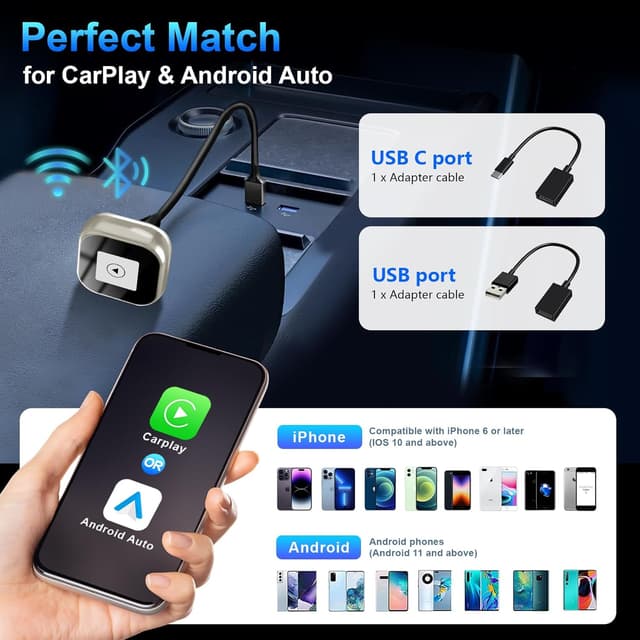 Thumbnail 6 de Adattatore 2 in 1 Wireless CarPlay Android Auto 2025