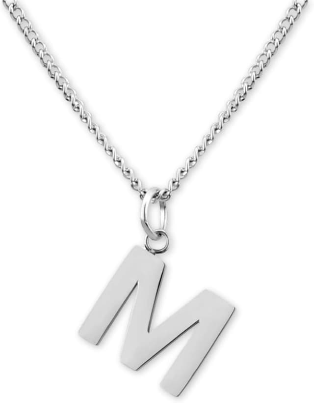 Detalle de GD GOOD.designs EST. 2015 collana con lettere in argento, ciondolo A-Z regolabile