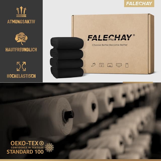 Thumbnail 4 de Falechay Herren Socken 12 Paar Sportsocken Schwarz