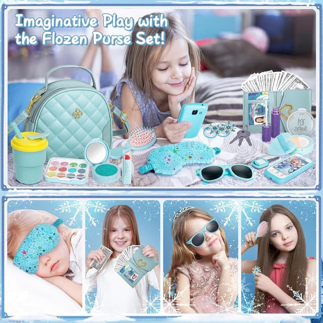 Detalle de Hohosunlar Play Purse for Little Girl – Princess pretend handbag set with accessories for ages 3+