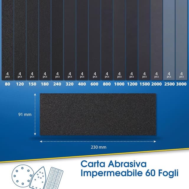 Thumbnail 1 de S&R 60 FOGLI Carta Vetrata Abrasiva 60pz 📐
