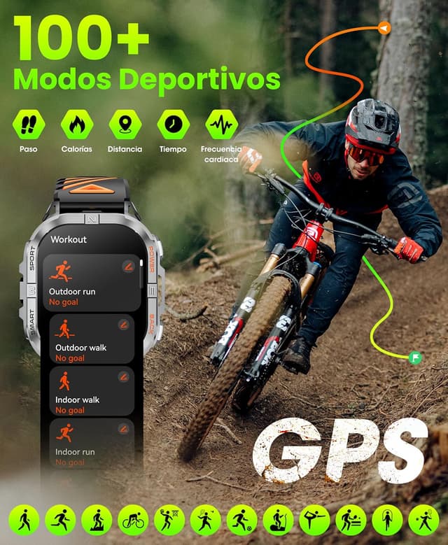 Detalle 2 de Joautrial Reloj Inteligente Hombre GPS 2,13