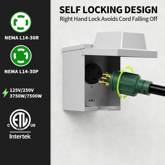 Thumbnail 1 de POWGRN 20 ft 30 Amp Generator Extension Cord