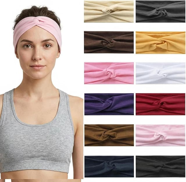 Detalle de Stretchy Sport Headbands 12-pack for Women