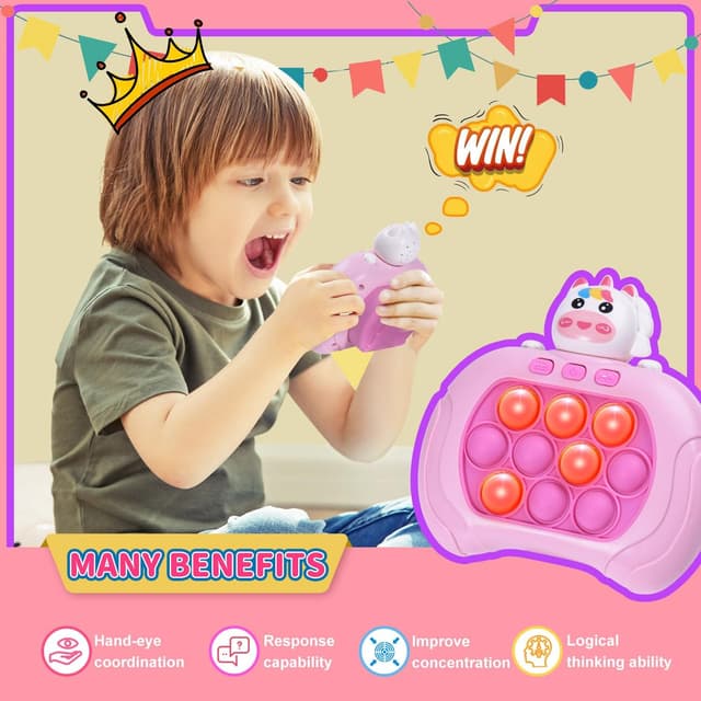 Detalle 2 de Quick Push Game Fidget Toys Pro – Mini Handheld Bubble-Pop-Spiel mit 4 Modi und 999 Levels