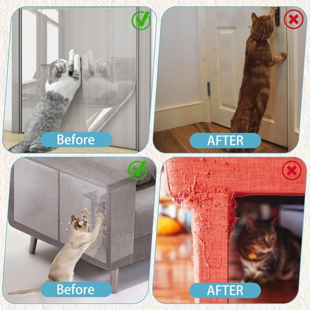 Detalle 2 de Pellicola antigraffio trasparente Luziyun 43 cm x 5 m per gatti e cani