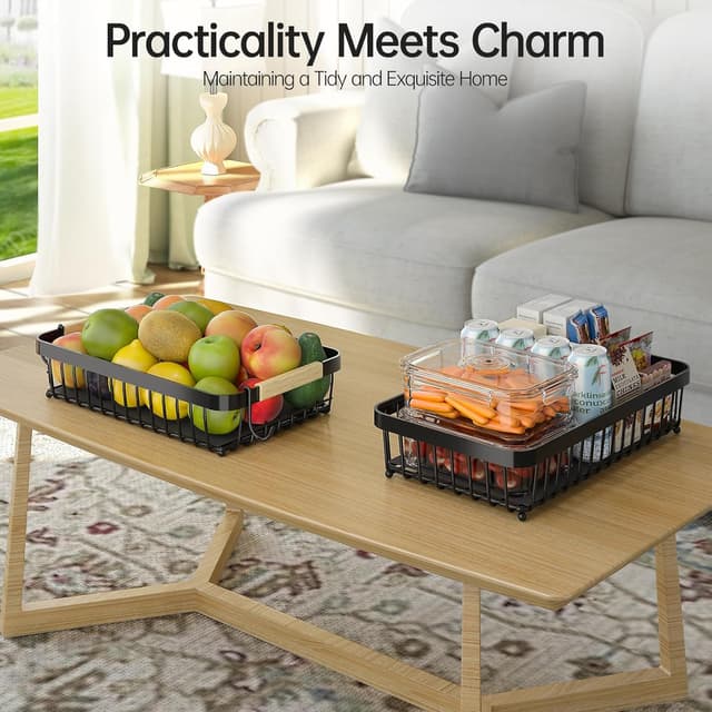 Thumbnail 4 de Fournine 2 Tier Fruit Bowl with 2 Banana Hangers ๐