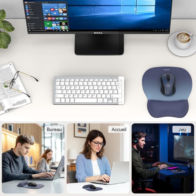 Thumbnail 5 de TECKNET Tapis souris ergonomique Gel Bleu