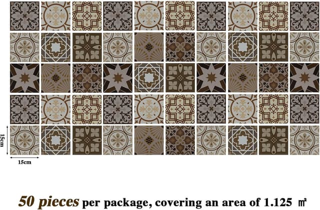 Thumbnail 1 de Abyssaly Carrelage Adhesif 15x15 cm 50 pièces