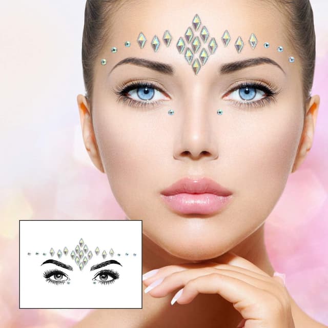 Detalle 1 de URAQT autocollants visage paillettes 6 pcs