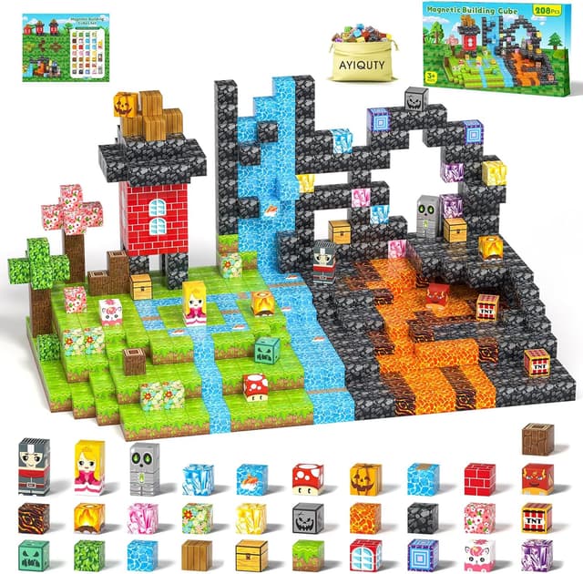Detalle de Magnetic Building Blocks 208PCS set