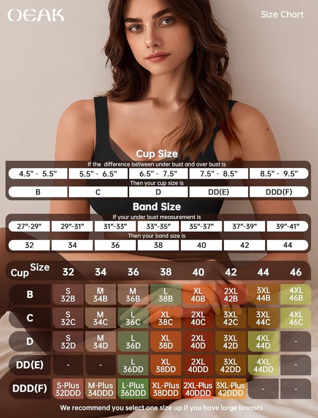 Detalle de OEAK Women’s Wireless Jelly Bras (V Mesh) Wireless Bralette T‑Shirt Bra with Removable Pads