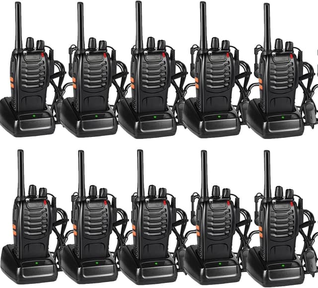 Detalle de Nestling 10pc Two-Way Radio Walkie Talkies (16CH, long-range up to 3 miles, LED light, voice prompt)