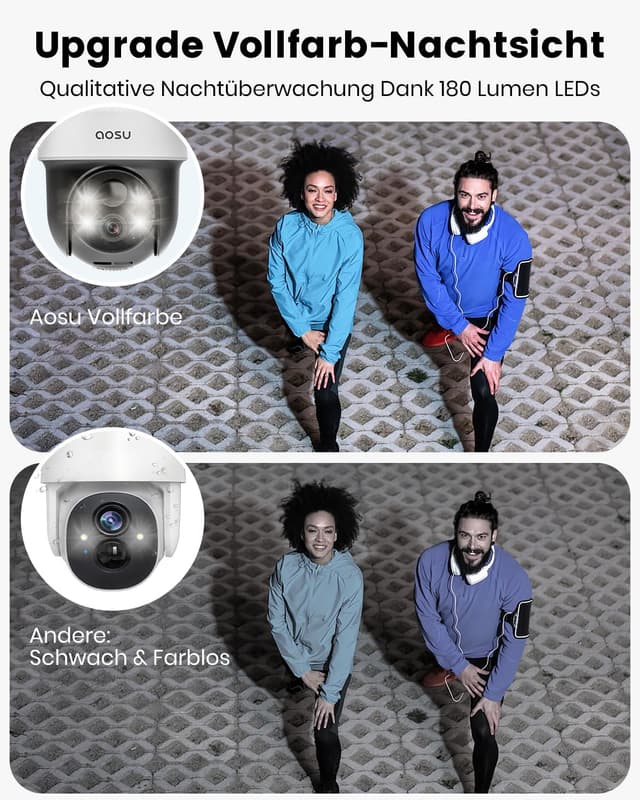 Thumbnail 6 de aosu 2K Überwachungskamera Außen Solar Akku 3MP 360° PTZ