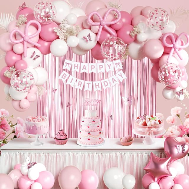 Thumbnail 4 de Geburtstagsdeko Rosa Happy Birthday Banner Set