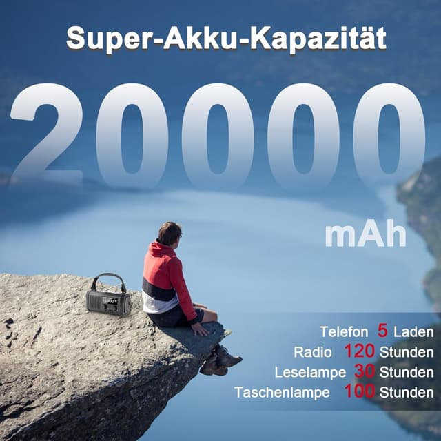 Thumbnail 2 de YIKANWEN Radio de Manivela 20000mAh