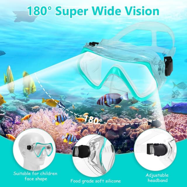 Detalle de AOOSA snorkel mask 180° panoramic view