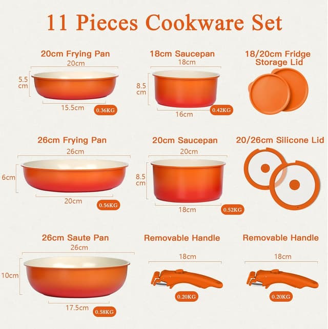 Thumbnail 2 de GiPP 11Pcs Pots and Pans Set 350°C