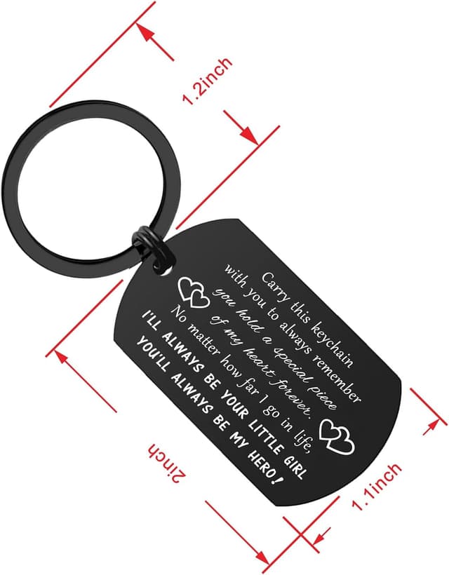 Detalle de ENGZHI stainless steel “Drive safe Papa” engraved keyring – Christmas, birthday and Father’s Day gift for Dad from daughter or granddaughter