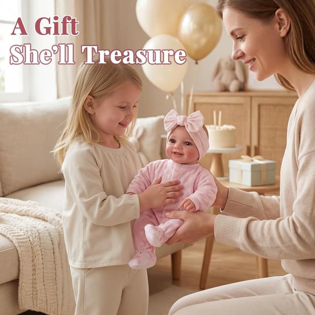 Thumbnail 6 de BABESIDE Rinato Bambino Bambola Sunny da 17 pollici con corpo morbido in tessuto