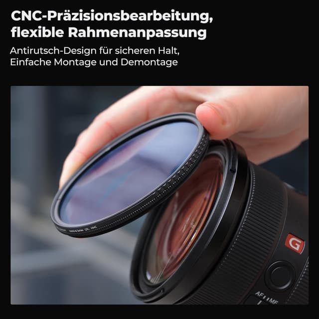 Detalle de K&F CONCEPT Filter 55 mm CPL Polarisationsfilter (Nano-Klear) – reduziert Blendung und Reflexionen