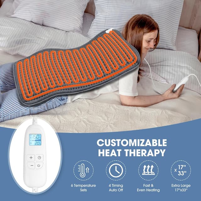 Detalle 2 de FluffyWarmth Electric Heating Pad 17"x33" ♨