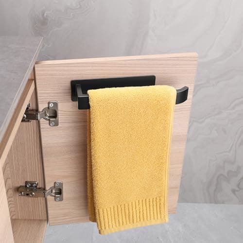 Detalle 2 de ALOCEO toallero de baño adhesivo negro de acero inoxidable 304, 24 cm sin taladro