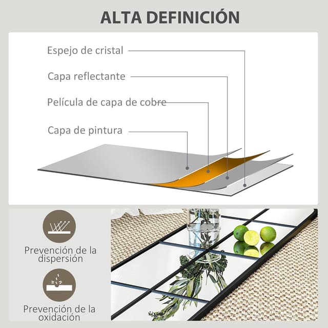 Thumbnail 2 de HOMCOM Espejo Ventana 40x160 Negro