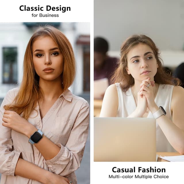 Detalle 2 de Higgs 4 Pack Sport Straps for Apple Watch (11/10, 42mm/40mm/41mm/38mm) – Soft Silicone Replacement Bands