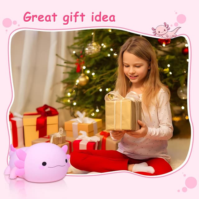 Thumbnail 6 de Ammonite Axolotl Nachtlicht – dimmbares, wiederaufladbares LED-Silikonlicht mit 20-Minuten-Timer