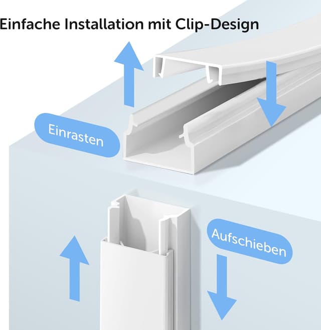 Thumbnail 5 de shinfly 4,8 m Kabelkanal Weiß 🔌