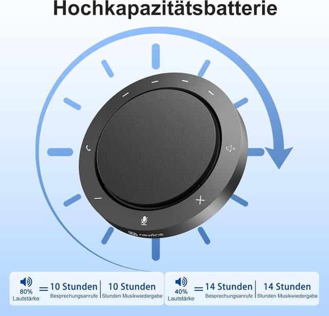 Detalle de N newline Konferenzlautsprecher mit 2 Mikrofonen und 360°-Spracherfassung – Bluetooth & USB-C/A