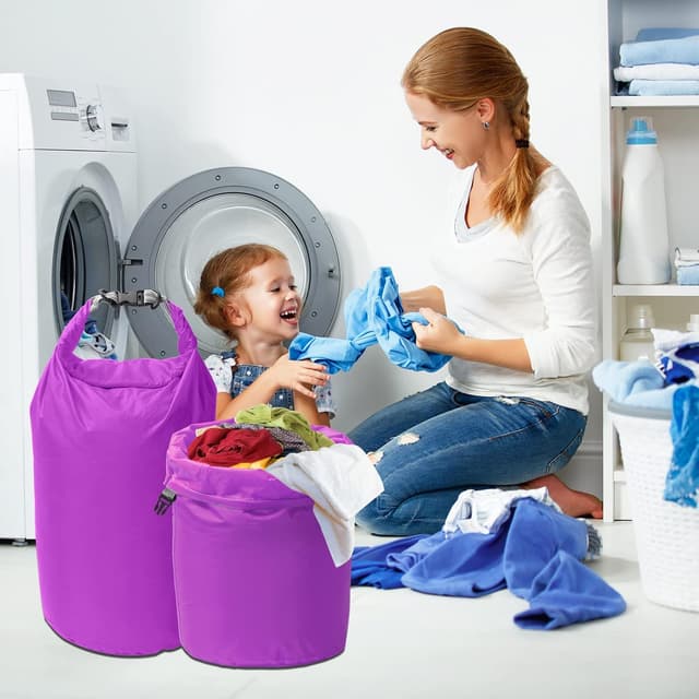 Detalle de Desoto 2-Piece Waterproof Dry Bags (Lightweight, Waterproof Floating Sacks) – 40L Purple