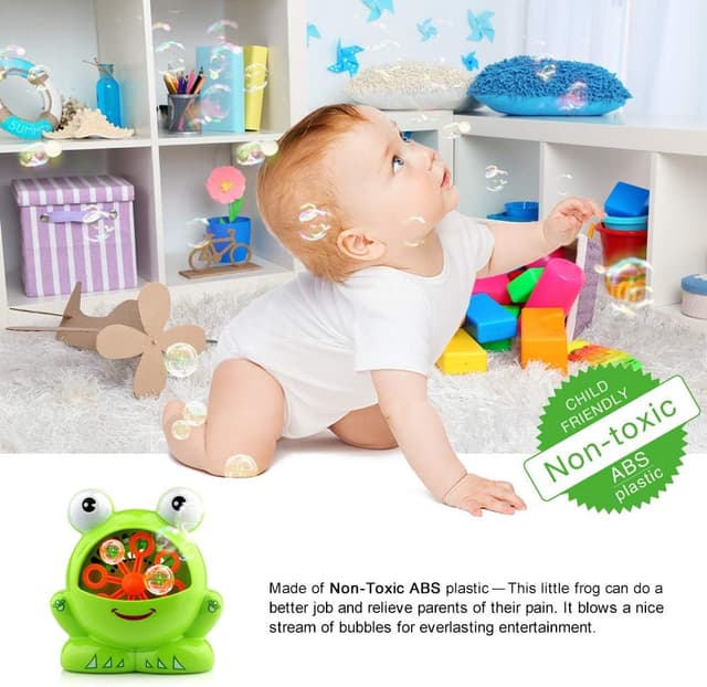 Detalle de EpochAir Bubble Machine Frog Shape with 2 Mini Solution Bottles