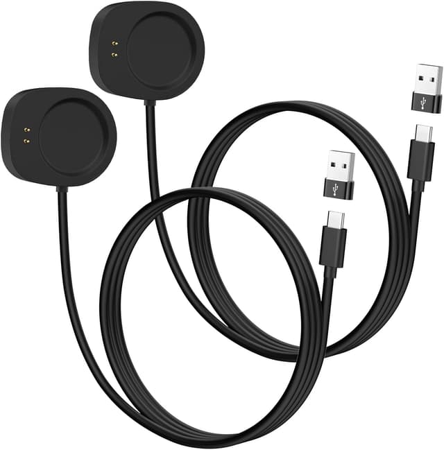 Detalle de MoKo 2 Pack USB-C Magnetic Charging Dock with 1m Cable for Amazfit Helio Strap, T-Rex 3 & other listed models