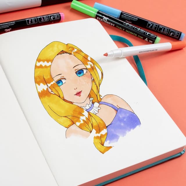 Detalle de STATIONERY ISLAND Notizbuch A5 Blanko mit Hardcover, 180 Seiten (180 g/m²) & 2 Lesebändchen – Dunkelblau