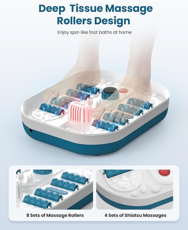 Thumbnail 4 de COMFIER Fußsprudelbad mit Massage, Heizung und Timer (8 Shiatsu-Rollen, 35–48 °C)