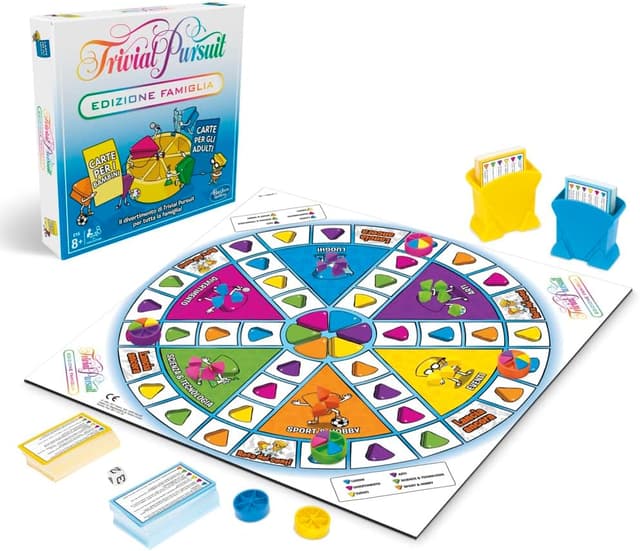 Detalle de Hasbro Gaming Trivial Pursuit Edizione Famiglia: gioco da tavolo classico per serate con amici e quiz multicolore