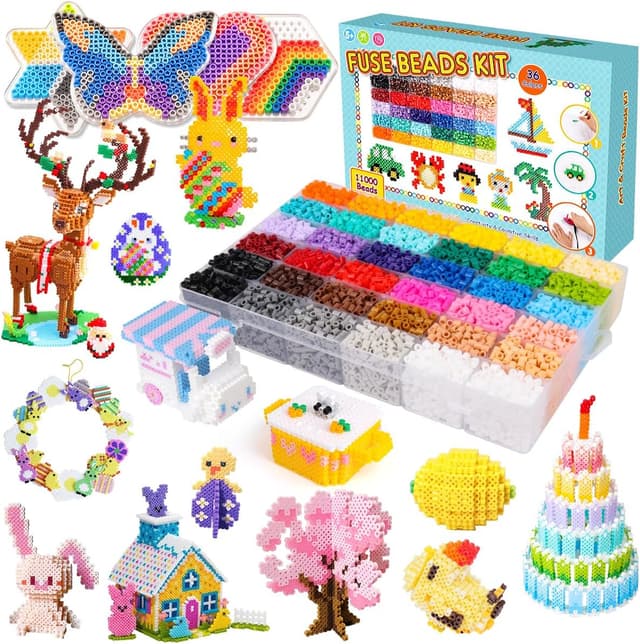 Detalle de MerryXGift Fuse Beads set 11,000 pcs for kids ๐จ