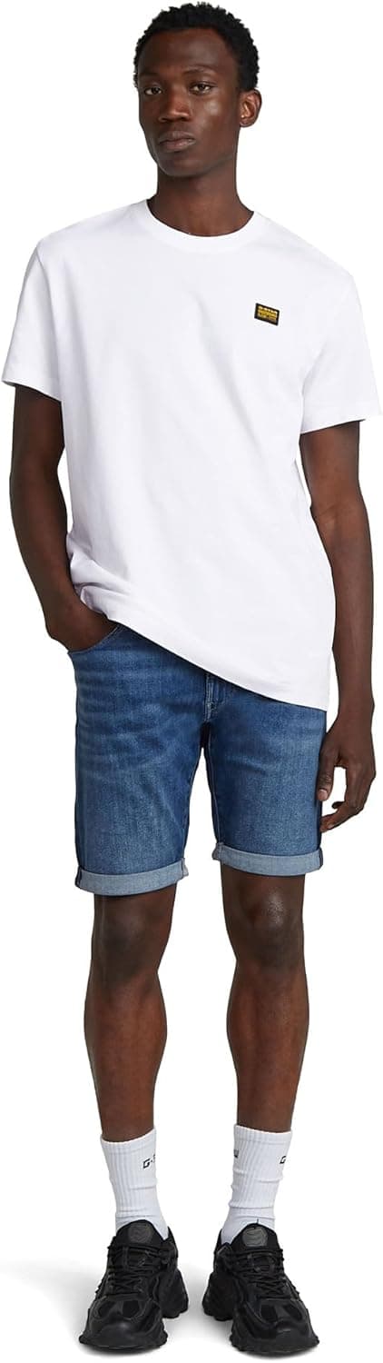 Detalle 2 de G-Star Men’s 3301 Slim Denim Shorts (5-pocket) in leather-like paper fabric