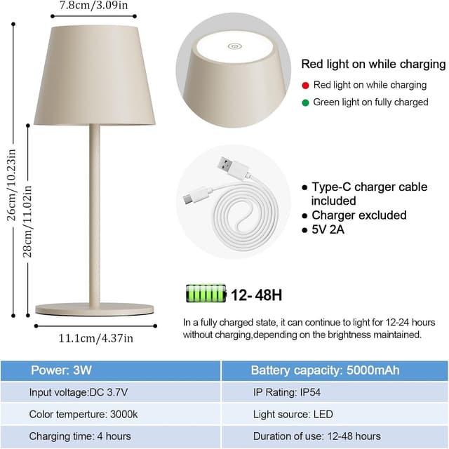 Thumbnail 3 de lundwa Dimmbare LED Tischleuchte 26 cm