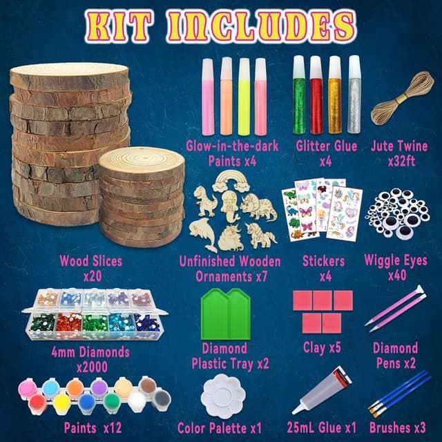 Detalle 2 de klmars Kids Wooden Painting Kit Glow-in-the-Dark