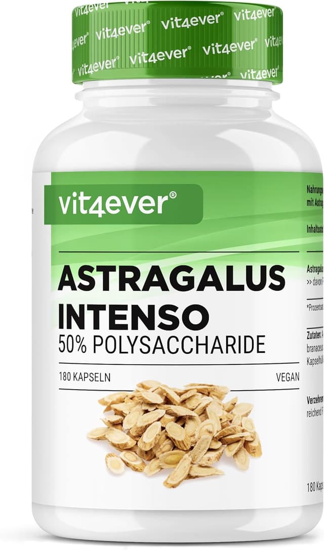 Detalle de vit4ever Astragalus 1400 mg reinem Extrakt pro Tag – 180 Kapseln (vegan)