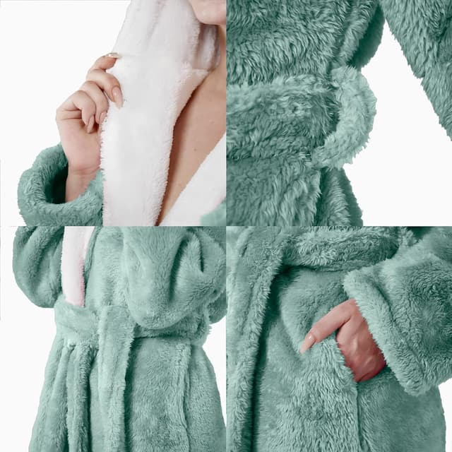 Thumbnail 4 de Skilydia Women's Hooded Plush Robe 300gsm 🛋