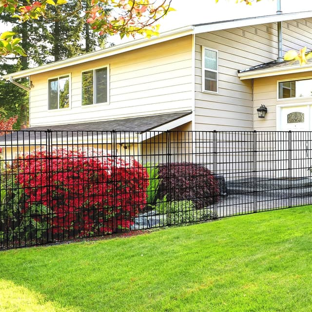 Detalle 2 de Thealyn Garden Fence 81cm High x 71cm Wide (5 Panels, 3.5m Total) No Dig Metal Dog Barrier